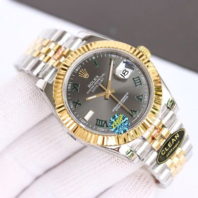 C Factory ROLEX Datejust II Two Tone Wimbledon  904L Green Roman Super Clone Watch